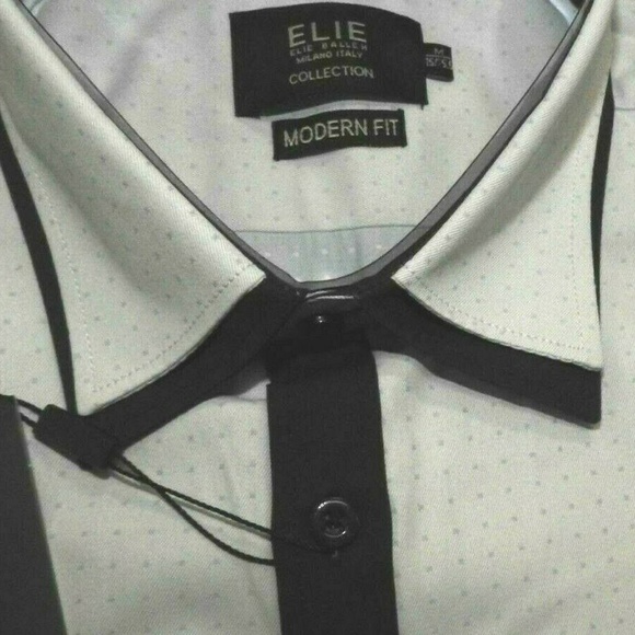 Men's Med. Button Front Dress Shirt Baby Blue - Picture 4 of 4